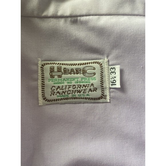 H Bar C Western Shirt 16 1/2 33 Mens Pearl Snap Western Embroidered lavender - Picture 7 of 11